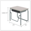 A Picture of product SAF-1222GR Safco® AlphaBetter® 2.0 Height-Adjustable Student Desk with Pendulum Bar 27.75" x 19.75" 22" to 30", Pebble Gray