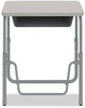 A Picture of product SAF-1222GR Safco® AlphaBetter® 2.0 Height-Adjustable Student Desk with Pendulum Bar 27.75" x 19.75" 22" to 30", Pebble Gray