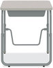A Picture of product SAF-1222GR Safco® AlphaBetter® 2.0 Height-Adjustable Student Desk with Pendulum Bar 27.75" x 19.75" 22" to 30", Pebble Gray