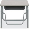 A Picture of product SAF-1222GR Safco® AlphaBetter® 2.0 Height-Adjustable Student Desk with Pendulum Bar 27.75" x 19.75" 22" to 30", Pebble Gray