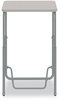 A Picture of product SAF-1223GR Safco® AlphaBetter® 2.0 Height-Adjustable Student Desk with Pendulum Bar 27.75" x 19.75" 29" to 43", Pebble Gray