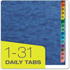 A Picture of product PFX-11013 Pendaflex® Expanding Desk File 31 Dividers, Date Index, Letter Size, Blue Cover