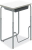 A Picture of product SAF-1224DE Safco® AlphaBetter® 2.0 Height-Adjustable Student Desk with Pendulum Bar Height-Adjust 27.75 x 19.75 29 to 43, Dry Erase, Ships in 1-3 Business Days