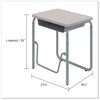 A Picture of product SAF-1224GR Safco® AlphaBetter® 2.0 Height-Adjustable Student Desk with Pendulum Bar Height-Adjust w/Pendulum 27.75 x 19.75 29 to 43, Pebble Gray, Ships in 1-3 Business Days