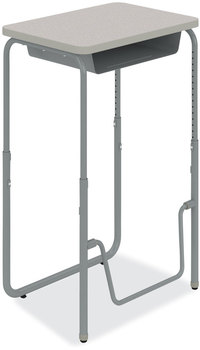 Safco® AlphaBetter® 2.0 Height-Adjustable Student Desk with Pendulum Bar Height-Adjust w/Pendulum 27.75 x 19.75 29 to 43, Pebble Gray, Ships in 1-3 Business Days