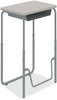 A Picture of product SAF-1224GR Safco® AlphaBetter® 2.0 Height-Adjustable Student Desk with Pendulum Bar Height-Adjust w/Pendulum 27.75 x 19.75 29 to 43, Pebble Gray, Ships in 1-3 Business Days