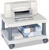 A Picture of product SAF-1861GR Safco® Wave Design Printer Stand Under-Desk Plastic, 2 Shelves, 20" x 17.5" 11.5", White/Charcoal Gray