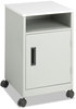 A Picture of product SAF-1871GR Safco® Steel Machine Stand with Open Storage Compartment w/Open Wood, 4 Shelves, 1 Bin, 15.25x17.25x27.25, Gray, Ships in 1-3 Business Days