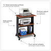 A Picture of product SAF-1881CY Safco® Muv™ Three Level Machine Cart/Printer Stand Engineered Wood, 3 Shelves, 29.5" x 20" 35", Cherry/Black