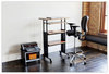 A Picture of product SAF-1929CY Safco® Muv™ Stand-Up Adjustable-Height Desk 29.5" x 22" 35" to 49", Cherry/Black