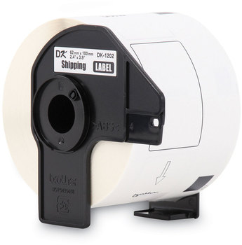 Brother Pre-Sized Die-Cut Label Rolls Shipping Labels, 2.4" x 3.9", White, 300 Labels/Roll