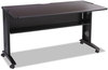 A Picture of product SAF-1933 Safco® Mobile Computer Desk with Reversible Top 53.5" x 28" 30", Mahogany/Medium Oak/Black