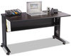 A Picture of product SAF-1933 Safco® Mobile Computer Desk with Reversible Top 53.5" x 28" 30", Mahogany/Medium Oak/Black