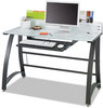 A Picture of product SAF-1938TG Safco® Xpressions™ 47" Computer Desk x 23" 37", Frosted/Black