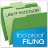 A Picture of product PFX-15213BGR Pendaflex® Colored File Folders 1/3-Cut Tabs: Assorted, Letter Size, Green/Light Green, 100/Box