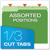 A Picture of product PFX-15213BGR Pendaflex® Colored File Folders 1/3-Cut Tabs: Assorted, Letter Size, Green/Light Green, 100/Box