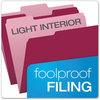A Picture of product PFX-15213BUR Pendaflex® Colored File Folders 1/3-Cut Tabs: Assorted, Letter Size, Burgundy/Light Burgundy, 100/Box