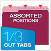 A Picture of product PFX-15213BUR Pendaflex® Colored File Folders 1/3-Cut Tabs: Assorted, Letter Size, Burgundy/Light Burgundy, 100/Box