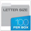 A Picture of product PFX-15213GRA Pendaflex® Colored File Folders 1/3-Cut Tabs: Assorted, Letter Size, Gray/Light Gray, 100/Box