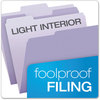 A Picture of product PFX-15213LAV Pendaflex® Colored File Folders 1/3-Cut Tabs: Assorted, Letter Size, Lavender/Light Lavender, 100/Box