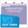 A Picture of product PFX-15213LAV Pendaflex® Colored File Folders 1/3-Cut Tabs: Assorted, Letter Size, Lavender/Light Lavender, 100/Box