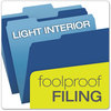 A Picture of product PFX-15213NAV Pendaflex® Colored File Folders 1/3-Cut Tabs: Assorted, Letter Size, Navy Blue/Light Blue, 100/Box