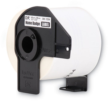 Brother Pre-Sized Die-Cut Label Rolls Name Badge Labels, 2.3" x 3.4", White, 260 Labels/Roll