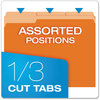 A Picture of product PFX-15213ORA Pendaflex® Colored File Folders 1/3-Cut Tabs: Assorted, Letter Size, Orange/Light Orange, 100/Box