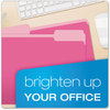 A Picture of product PFX-15213PIN Pendaflex® Colored File Folders 1/3-Cut Tabs: Assorted, Letter Size, Pink/Light Pink, 100/Box