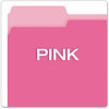 A Picture of product PFX-15213PIN Pendaflex® Colored File Folders 1/3-Cut Tabs: Assorted, Letter Size, Pink/Light Pink, 100/Box