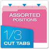 A Picture of product PFX-15213PIN Pendaflex® Colored File Folders 1/3-Cut Tabs: Assorted, Letter Size, Pink/Light Pink, 100/Box