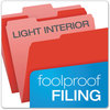 A Picture of product PFX-15213RED Pendaflex® Colored File Folders 1/3-Cut Tabs: Assorted, Letter Size, Red/Light Red, 100/Box