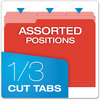 A Picture of product PFX-15213RED Pendaflex® Colored File Folders 1/3-Cut Tabs: Assorted, Letter Size, Red/Light Red, 100/Box