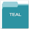 A Picture of product PFX-15213TEA Pendaflex® Colored File Folders 1/3-Cut Tabs: Assorted, Letter Size, Teal/Light Teal, 100/Box
