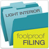 A Picture of product PFX-15213TEA Pendaflex® Colored File Folders 1/3-Cut Tabs: Assorted, Letter Size, Teal/Light Teal, 100/Box