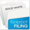 A Picture of product PFX-15213WHI Pendaflex® Colored File Folders 1/3-Cut Tabs: Assorted, Letter Size, White, 100/Box