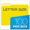 A Picture of product PFX-15213YEL Pendaflex® Colored File Folders 1/3-Cut Tabs: Assorted, Letter Size, Yellow/Light Yellow, 100/Box