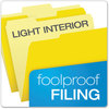 A Picture of product PFX-15213YEL Pendaflex® Colored File Folders 1/3-Cut Tabs: Assorted, Letter Size, Yellow/Light Yellow, 100/Box