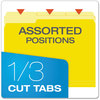 A Picture of product PFX-15213YEL Pendaflex® Colored File Folders 1/3-Cut Tabs: Assorted, Letter Size, Yellow/Light Yellow, 100/Box