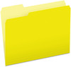 A Picture of product PFX-15213YEL Pendaflex® Colored File Folders 1/3-Cut Tabs: Assorted, Letter Size, Yellow/Light Yellow, 100/Box