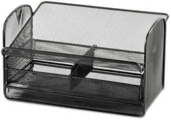 Safco® Onyx™ Mesh Telephone Stand Angled Steel 11.75 x 9.25 7, Black