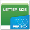 A Picture of product PFX-152BGR Pendaflex® Colored File Folders Straight Tabs, Letter Size, Green/Light Green, 100/Box