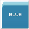 A Picture of product PFX-152BLU Pendaflex® Colored File Folders Straight Tabs, Letter Size, Blue/Light Blue, 100/Box