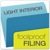 A Picture of product PFX-152BLU Pendaflex® Colored File Folders Straight Tabs, Letter Size, Blue/Light Blue, 100/Box