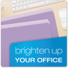 A Picture of product PFX-152LAV Pendaflex® Colored File Folders Straight Tabs, Letter Size, Lavender/Light Lavender, 100/Box