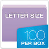 A Picture of product PFX-152LAV Pendaflex® Colored File Folders Straight Tabs, Letter Size, Lavender/Light Lavender, 100/Box