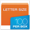 A Picture of product PFX-152ORA Pendaflex® Colored File Folders Straight Tabs, Letter Size, Orange/Light Orange, 100/Box
