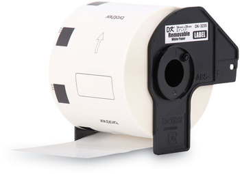 Brother Pre-Sized Die-Cut Label Rolls Removable Paper Labels, 1.1" x 2.1", White, 800 Labels/Roll