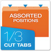 A Picture of product PFX-15313ORA Pendaflex® Colored File Folders 1/3-Cut Tabs: Assorted, Legal Size, Orange/Light Orange, 100/Box