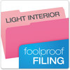 A Picture of product PFX-15313PIN Pendaflex® Colored File Folders 1/3-Cut Tabs: Assorted, Legal Size, Pink/Light Pink, 100/Box